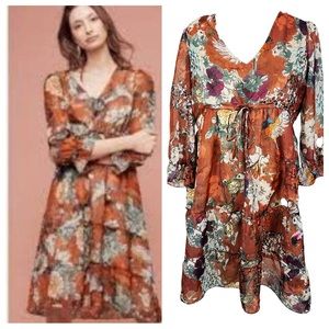 Hemant And Nandita Floral And Bird Print Boho Dress.